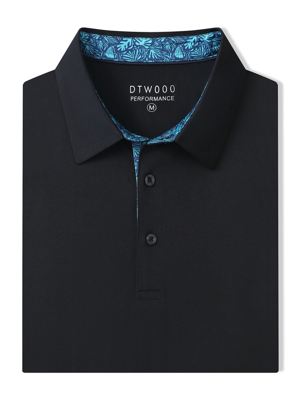 Black Collared Solid Performance Polo DTWOOO 3xl